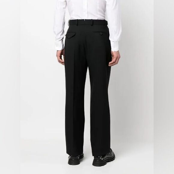 NWT Alexander McQueen $ 1495.00 Black Straight Leg Wool Trouser Pants - Picture 2 of 7